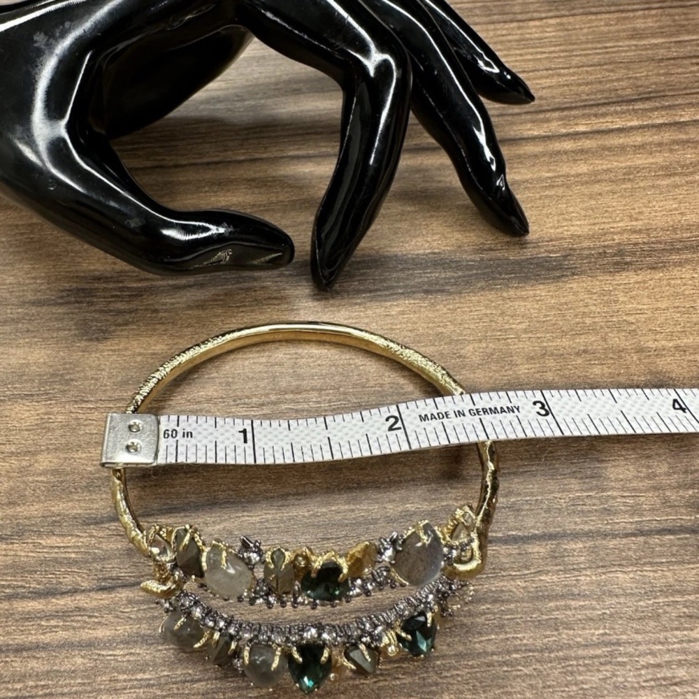 Alexis Bittar Multicolor Swarovski Crystal Bracelet in gold tone setting - Picture 10 of 11